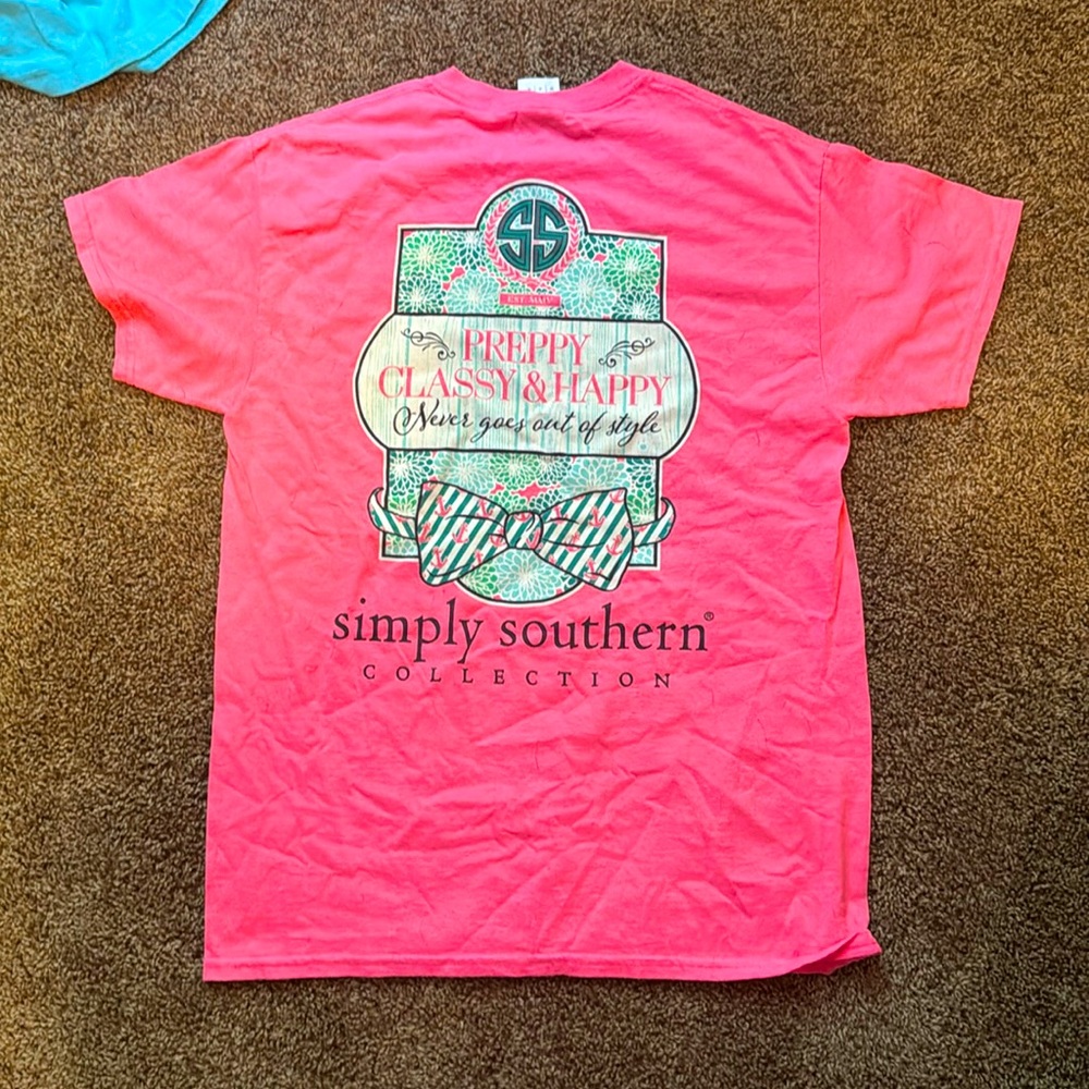 Medium sized Pink Simply Southern short sleeve tshirt